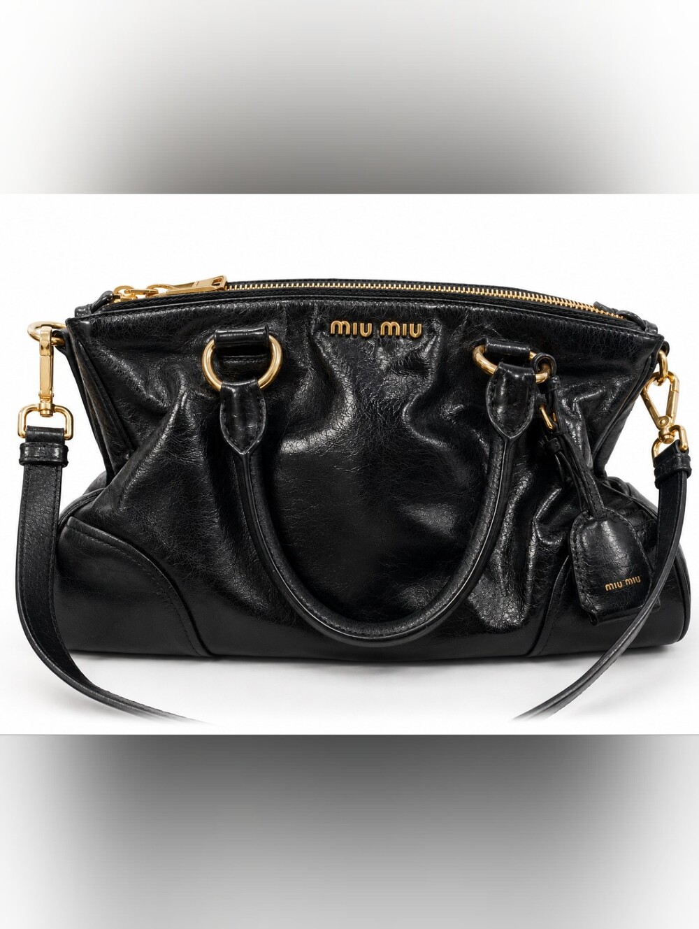 Miu Miu Black Leather Satchel Bag